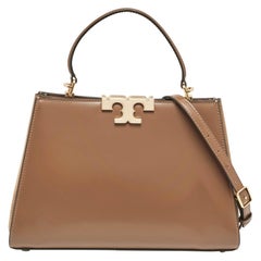Tory Burch Brown Leather Eleanor Top Handle Bag