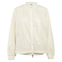 Moncler White Pulcherrima Mesh Overlay Jacket L