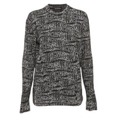 Balenciaga Black Logo Intarsia Stretch Knit Sweatshirt XS