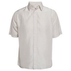 Fendi Light Purple Logo Print Silk Short Sleeve Shirt M