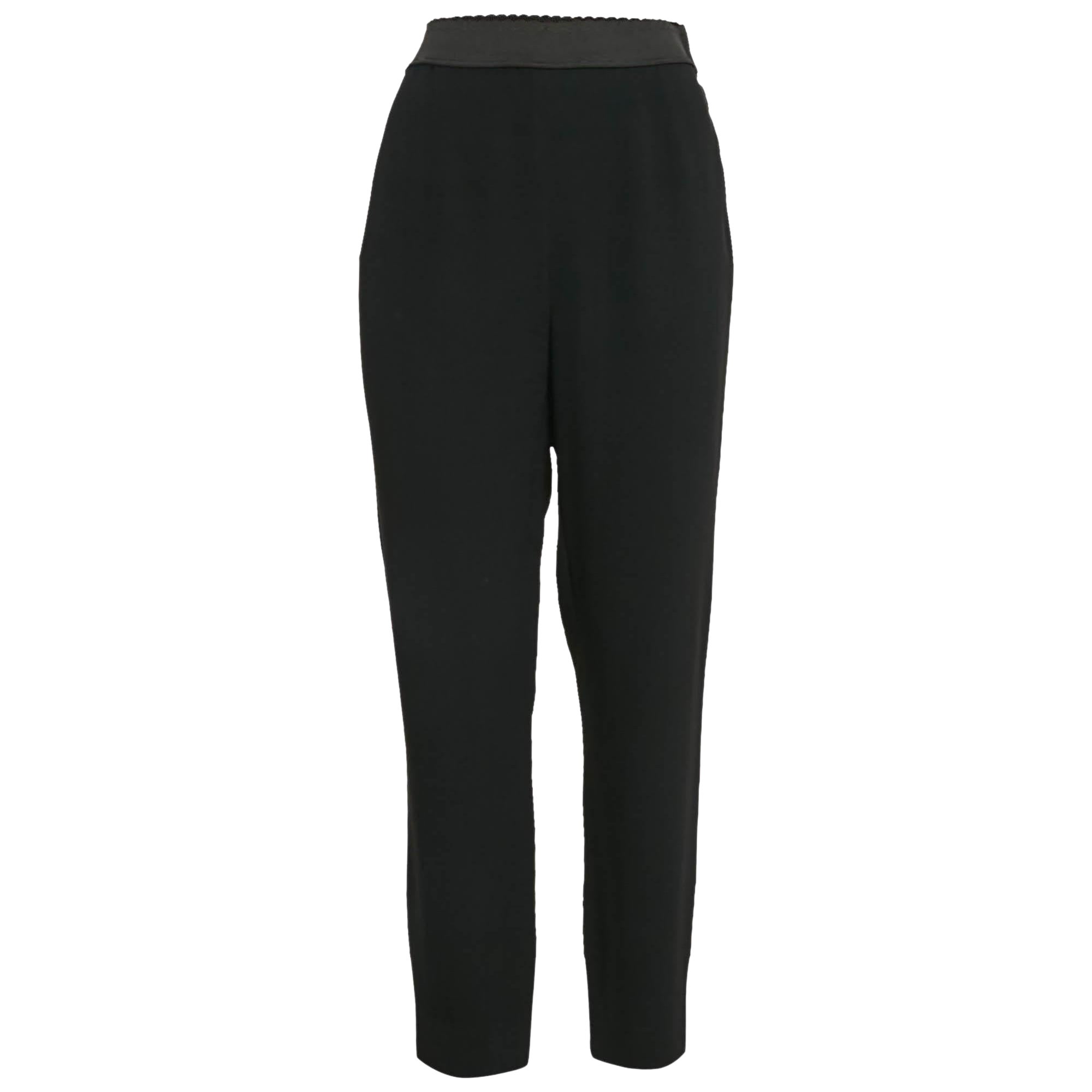 Dolce & Gabbana Black Stretch Crepe Skinny Pants L