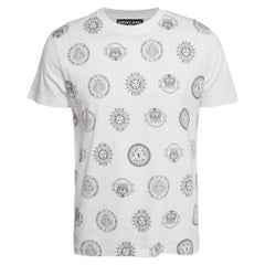Versace Jeans Couture White Printed Jersey Cre Neck T-Shirt L
