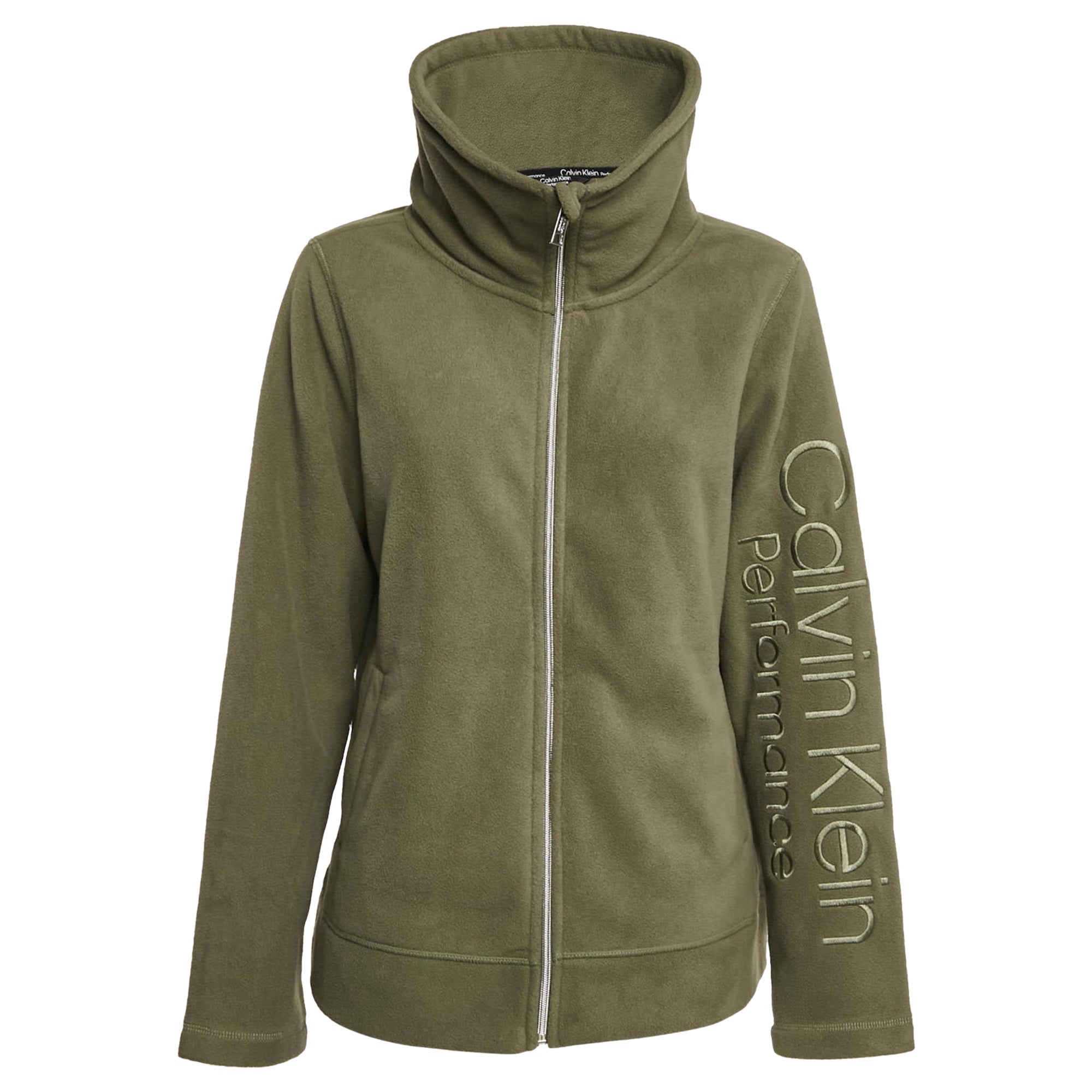 Calvin Klein Green Synthetic Fleece Performance Jacket XL en vente