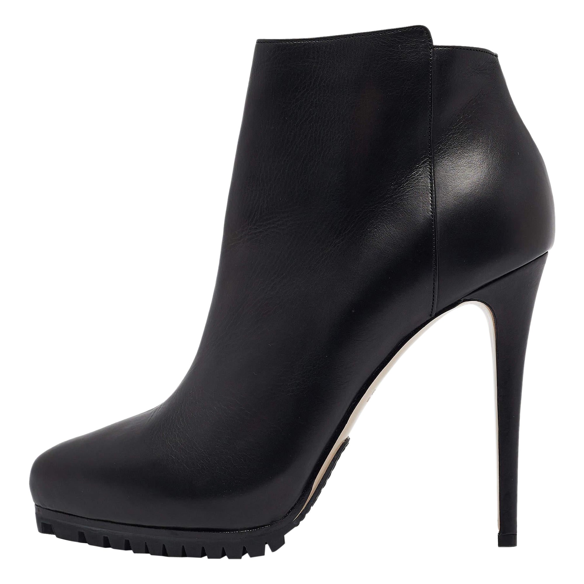 Le Silla - Bottines à bout pointu en cuir noir - Taille 40