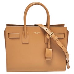 Saint Laurent Brown Leather Baby Classic Sac De Jour Tote