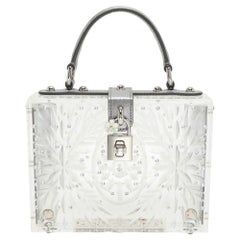 Dolce & Gabbana Silver Plexiglass Cinderella Top Handle Bag