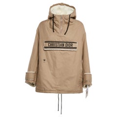 Christian Dior Beige Baumwolle und Kunst Shearling Anorak Jacke XS