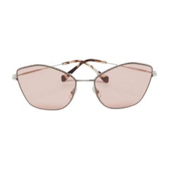 Miu Miu Silver Tone/Pink SMU60V Cat Eye Sunglasses