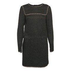 Chanel Black Boucle Chain Detail Mini Dress S
