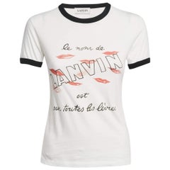 Lanvin White Printed Cotton Jersey T-Shirt S