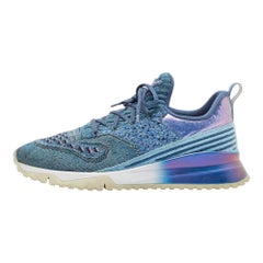 Louis Vuitton Blue Knit Fabric V.N.R Sneakers Size 43