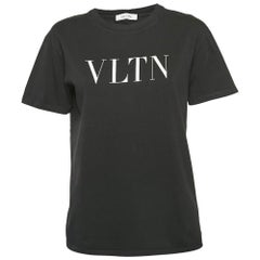 Valentino Black VLTN Print Jersey Crew Neck T-Shirt XS