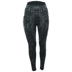 Balmain Black Jacquard Jersey Leggings S