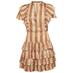 Sandro - Mini robe à volants en crêpe multicolore M.