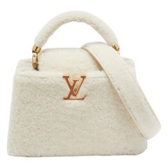 Louis Vuitton Blanc Shearling and Taurillon Leather Capucines BB Bag