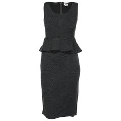 Armani Collezioni Dark Grey Jacquard Midi Dress M