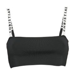 Dior Black Logo Band Detail Knit Bralette Top XS