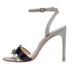 Sophia Webster Sandalias con tira al tobillo de piel y purpurina negra/metálica talla 37,5