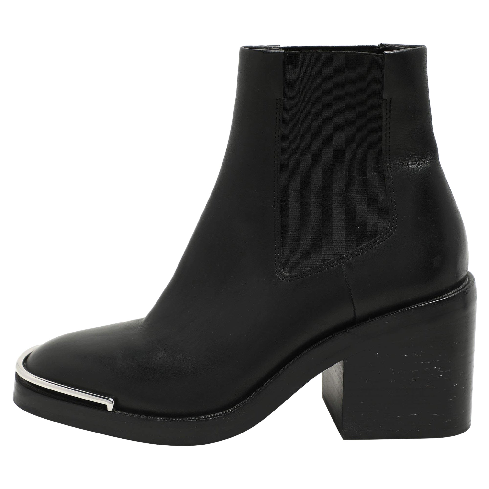 Alexander Wang - Bottes à hauteur de cheville en cuir noir Taille 39