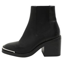 Alexander Wang - Bottes à hauteur de cheville en cuir noir Taille 39