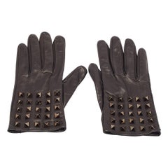Guanti Rockstud in pelle nera di Valentino taglia 8