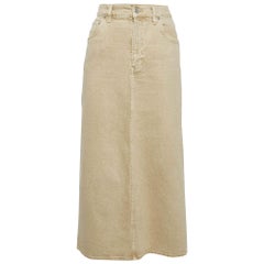 Maje Brown Denim Midi Skirt M