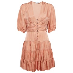 Sandro - Mini robe à volants en crêpe orange S