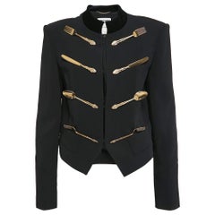 Moschino Couture Black Crepe Cutlery Detail Jacket L