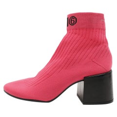 Botas tobilleras de tejido de punto rosa Maison Martin Margiela talla 39
