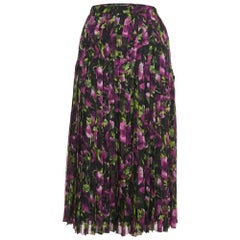 Prada Gonna midi plissettata in seta con stampa floreale multicolore L.L.A.