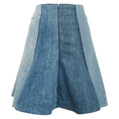Dior Blue Paneled Denim High-Waist Mini Skirt S