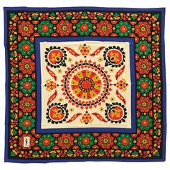 Yves Saint Laurent Vintage Silk Scarf Multicolor Bohemian Floral Print 4