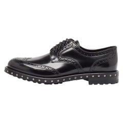 Dolce & Gabbana Black Leather Brogue Derby Size 41