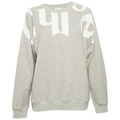Chloe Grau bedruckt Baumwolle stricken Rundhalsausschnitt Sweatshirt S