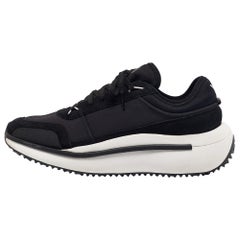 Y-3 x Adidas Black Fabric and Suede Low Top Sneakers Size 44