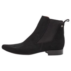 Roberto Cavalli Black Suede Ankle Length Boots Size 42
