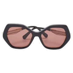 Roberto Cavalli Black/Brown RC 1105 Hexagonal Sunglasses