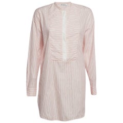 Loro Piana - Tunique rose à rayures en coton mélangé M