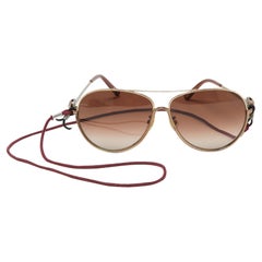 Chopard Gafas de sol de aviador en tono dorado/marrón degradado SCHB23S