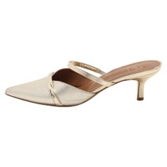 Malone Souliers Gold Leather Frankie Mules Size 36
