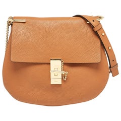 Chloe Brown Leather Large Drew Shoulder Bag