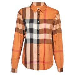 Burberry Brit Orange Nova Checks Cotton Shirt L