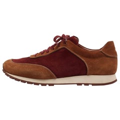 Loro Piana Zapatillas Week End Walk ante marrón/granate Talla 40