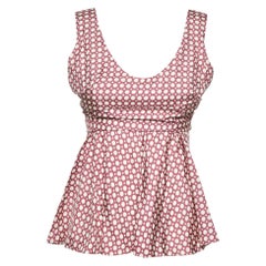 Marni Dusty Pink Dot Print Waist Tie-Up Top S