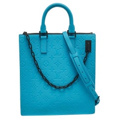 Louis Vuitton Turquoise Monogram Taurillon Leather Sac Plat Cross Bag