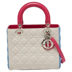 Dior Multicolor Cannage Leather Medium Lady Dior Tote