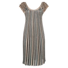 M Missoni Vestito con maniche a frange in maglia lurex multicolore S.I.M.
