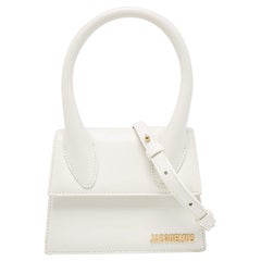 Jacquemus White Leather Leather Le Chiquito Moyen Top Handle Bag
