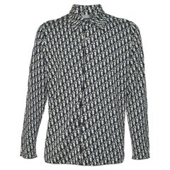 Sobrecamisa de punto jacquard oblicuo azul Dior Homme L