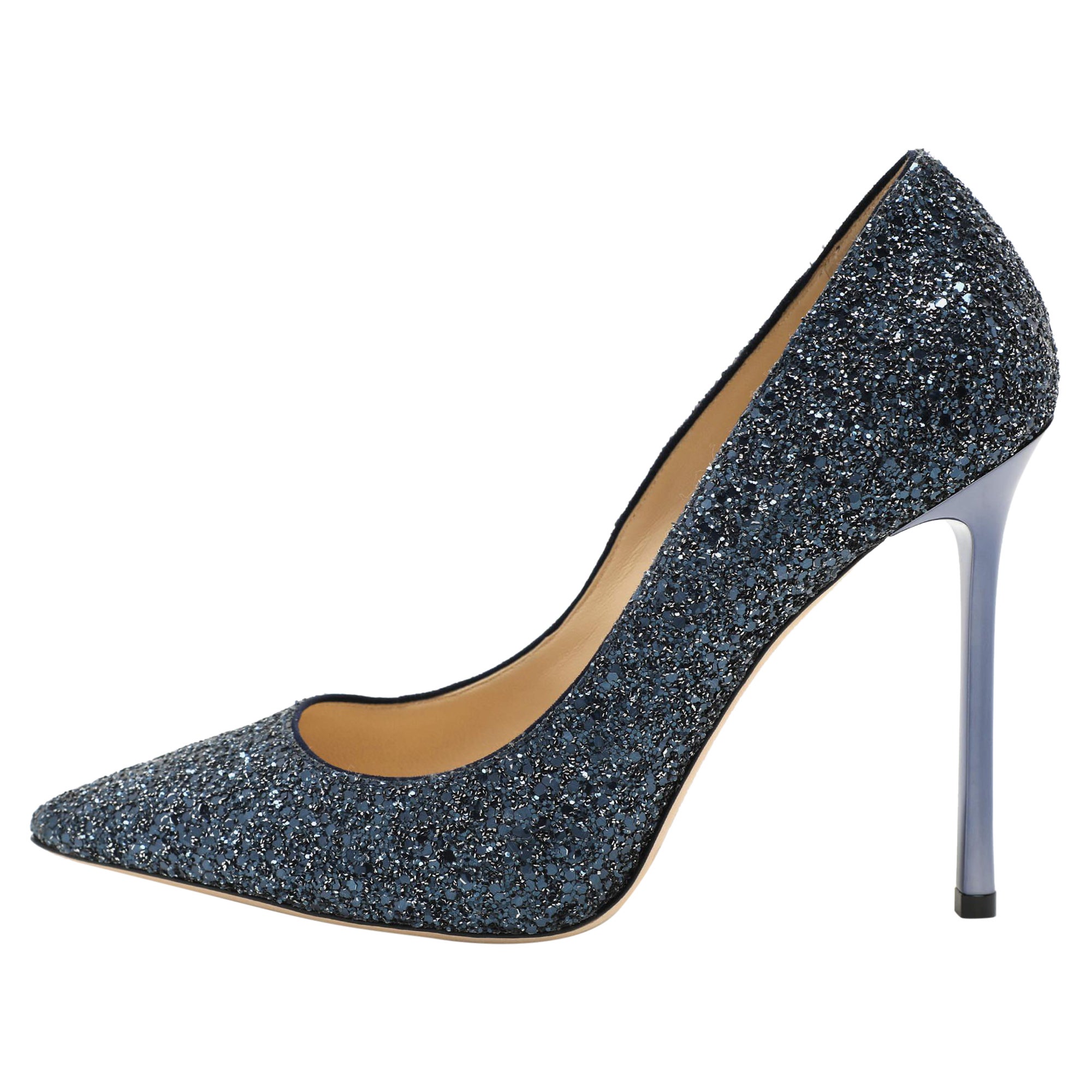 Jimmy Choo Pumps Romi Blu Glitter Taglia 39.5 in vendita
